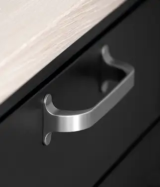 Click Here To Enlarge This Photo Of Furnipart 'Locker' Cabinet Pull L140mm &sol; C128mm - Inox Look &lpar;534260128-66&rpar;