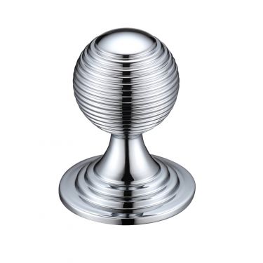 Click Here To Enlarge This Photo Of FCH08CCP - Zoo Hardware Queen Anne Ringed Knob 38mm rose dia&period; Polished Chrome