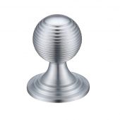 FCH08CSC - Zoo Hardware Queen Anne Ringed Knob 38mm rose dia&period; Satin Chrome