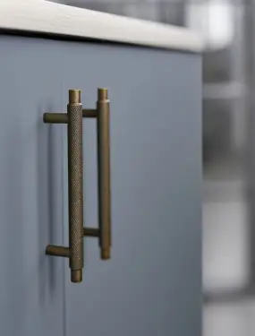 Click Here To Enlarge This Photo Of Furnipart 'Manor' Knurled Cabinet Pull L182mm &sol; C128mm - Antique Brass &lpar;548920128-39&rpar;