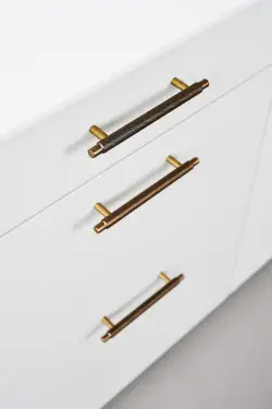 Click Here To Enlarge This Photo Of Furnipart 'Manor' Knurled Cabinet Pull L246mm &sol; C192mm - Antique Brass &lpar;548920192-39&rpar;