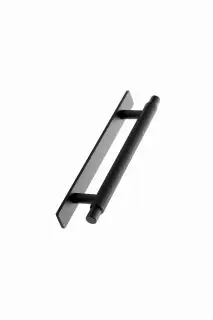 Furnipart 'Manor' Knurled Cabinet Pull with Backplate L190mm &sol; C128mm - Matt Black &lpar;549020128-99&rpar;