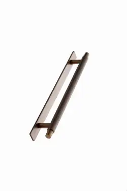 Click Here To Enlarge This Photo Of Furnipart 'Manor' Knurled Cabinet Pull with Backplate L254mm &sol; C192mm - Antique Brass &lpar;549020192-39&rpar;