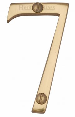 Click Here To Enlarge This Photo Of C1560 7-PB Heritage Brass Numeral 7 Face Fix 76mm &lpar;3"&rpar; Polished Brass Finish