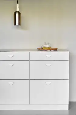 Click Here To Enlarge This Photo Of Furnipart 'Horizon' Small Cabinet Pull L80mm &sol; C32mm - Matt White &lpar;553120032-0500&rpar;