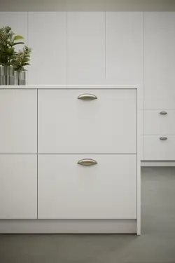 Click Here To Enlarge This Photo Of Furnipart 'Luna' Cup Pull L121mm &sol; C96mm - Brushed Brass &lpar;556820096-32&rpar;