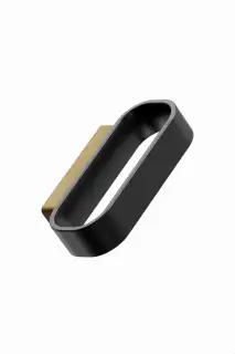 Furnipart 'Race' Cabinet Pull L64mm &sol; C32mm - Clear Lacquered Oak&sol;Matt Black &lpar;557120032-052&sol;99&rpar;