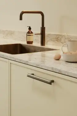 Click Here To Enlarge This Photo Of Furnipart 'Flow' Cabinet Pull L196mm &sol; C160mm - Brushed Brass &lpar;557320160-32&rpar;