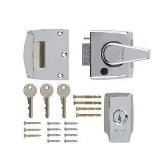 1530-37-1 ERA 40mm British Standard &lpar;BS8621&rpar; Keyless Egress High Security Nightlatch Door Lock - Polished Chrome