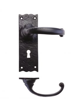 Click Here To Enlarge This Photo Of FF111 - Zoo Hardware Foxcote Foundries Traditional Lever on Lock Backplate &lpar;150 x 50mm&rpar; Black Antique