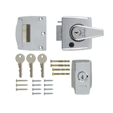 Click Here To Enlarge This Photo Of 1830-37-1 ERA 40mm British Standard &lpar;BS3621&rpar; High Security Nightlatch Door Lock - Polished Chrome