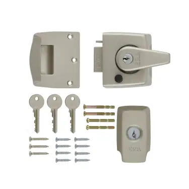 Click Here To Enlarge This Photo Of 1830-40-1 ERA 40mm BS British Standard &lpar;BS3621&rpar; High Security Nightlatch Door Lock - Satin Nickel
