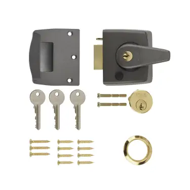 Click Here To Enlarge This Photo Of 184-31 ERA 40mm Double Locking Nightlatch Door Lock - Grey