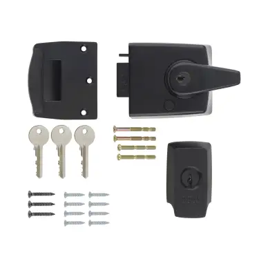 Click Here To Enlarge This Photo Of 1930-10-1 ERA 60mm British Standard &lpar;BS3621&rpar; High Security Nightlatch Door Lock - Black