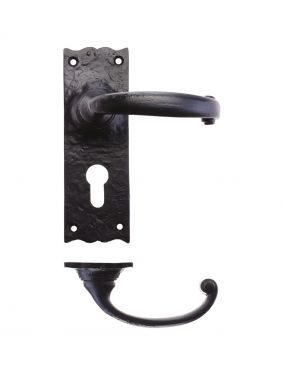 Click Here To Enlarge This Photo Of FF111EP - Zoo Hardware Foxcote Foundries Traditional Lever on Euro Backplate &lpar;150 x 50mm&rpar; Black Antique