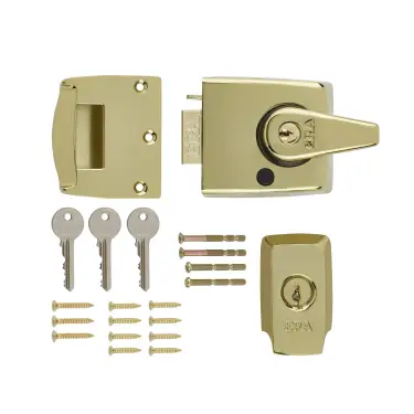 Click Here To Enlarge This Photo Of 1930-31 ERA 60mm British Standard &lpar;BS3621&rpar; High Security Nightlatch Door Lock - Brass