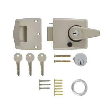 Click Here To Enlarge This Photo Of 193-40-1 ERA 60mm Double Locking Nightlatch Door Lock - Satin Nickel
