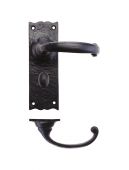 FF113 - Zoo Hardware Foxcote Foundries Traditional Lever on Bathroom Backplate &lpar;150 x 50mm&rpar; Black Antique