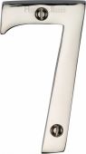 C1560 7-PNF Heritage Brass Numeral 7 Face Fix 76mm &lpar;3"&rpar; Polished Nickel Finish