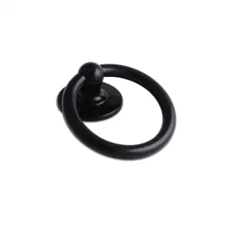4A605 Fab & Fix Bull Ring Door Knocker &lpar;Face Fix&rpar; Black