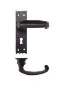 FF211 - Zoo Hardware Foxcote Foundries Traditional Slimline Thumb Lever on Lock Backplate &lpar;142 x 40mm&rpar; Black Antique