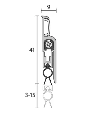 Click Here To Enlarge This Photo Of RP60 Raven Surface Mounted Automatic Drop Down Seal 920mm &lpar;can be cut down to 450mm&rpar;