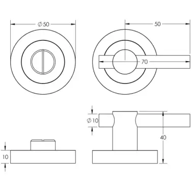 Click Here To Enlarge This Photo Of JV856PC Frelan Hardware Jedo Contemporary Plain Bar Turn & Release - Polished Chrome