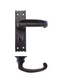 FF213 - Zoo Hardware Foxcote Foundries Traditional Slimline Thumb Lever on Bathroom Backplate &lpar;142 x 40mm&rpar; Black Antique