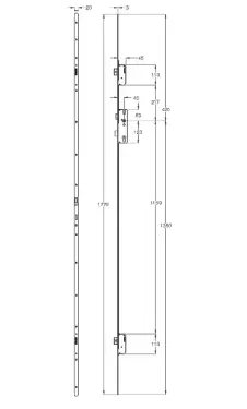 Click Here To Enlarge This Photo Of WINKHAUS Thunderbolt Heritage Multipoint Lock &lpar;1770mm&rpar; - 45mm Backset - 20mm Radius Faceplate &lpar;5016483&rpar;