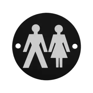 SEX1018MB - Carlisle Brass Eurospec 'Unisex' Symbol 76mm Matt Black
