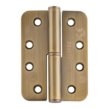 Click Here To Enlarge This Photo Of H3N1203&sol;13AB&sol;R&sol;R - Carlisle Brass Eurospec 102mm x 76mm x 3mm Grade 13 Lift Off Hinges &lpar;Radius&rpar; Antique Brass &lpar;Right Hand&rpar;