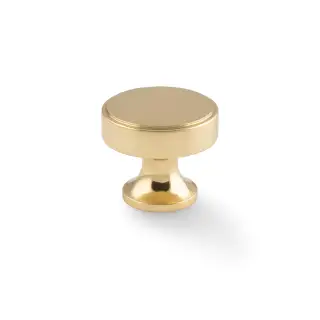 AW855-38-PBL - Alexander & Wilks Havana 38mm Cabinet Knob - Polished Brass Lacquered