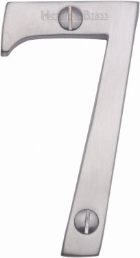 Click Here To Enlarge This Photo Of C1560 7-SC Heritage Brass Numeral 7 Face Fix 76mm &lpar;3"&rpar; Satin Chrome Finish