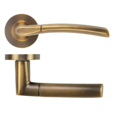 Click Here To Enlarge This Photo Of ZPA100-AB - Zoo Hardware Stanza 'Andorra' Lever Handles on Round Rose - Antique Brass &lpar;Contract Range&rpar;