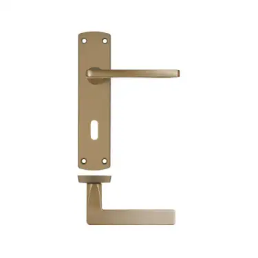 Click Here To Enlarge This Photo Of ZPA011-AB - Zoo Hardware Stanza 'Leon' Lever Handles on Lock Backplate - Antique Brass &lpar;Contract Range&rpar;