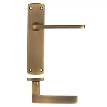 Click Here To Enlarge This Photo Of ZPA012-AB - Zoo Hardware Stanza 'Leon' Lever Handles on Latch Backpate - Antique Brass &lpar;Contract Range&rpar;
