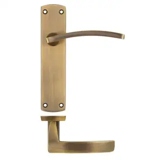 ZPA032-AB - Zoo Hardware Stanza 'Toledo' Lever Handles on Latch Backplate - Antique Brass &lpar;Contract Range&rpar;
