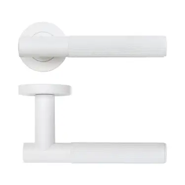 Click Here To Enlarge This Photo Of RT070PCW - Zoo Hardware Rosso Tecnica 'Idro' Lever on Round Rose - Powder Coat White