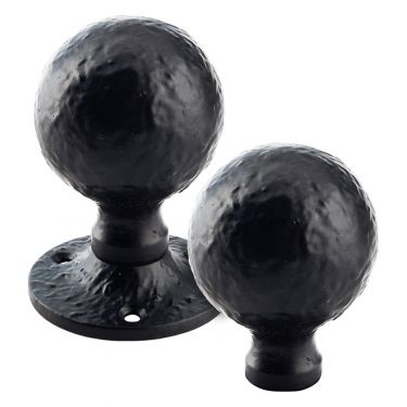 Click Here To Enlarge This Photo Of FF415R - Zoo Hardware Foxcote Foundries Ball Rim Knobs &lpar;Unsprung&rpar; Black Antique