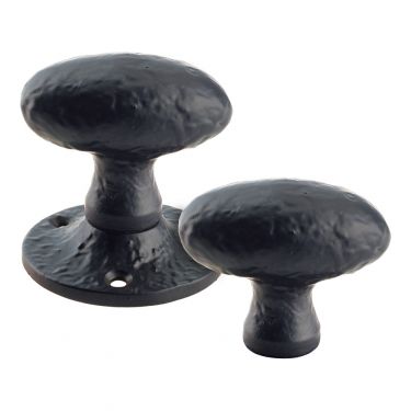 Click Here To Enlarge This Photo Of FF416R - Zoo Hardware Foxcote Foundries Oval Rim Knobs &lpar;Unsprung&rpar; Black Antique
