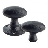 FF416R - Zoo Hardware Foxcote Foundries Oval Rim Knobs &lpar;Unsprung&rpar; Black Antique