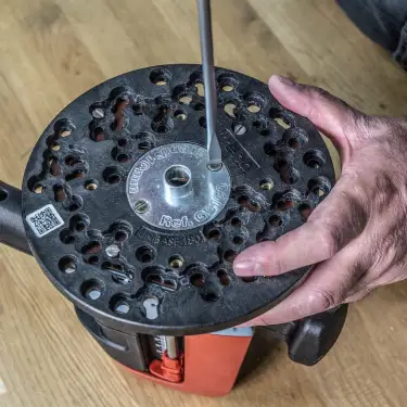 Click Here To Enlarge This Photo Of Trend UNIBASE&sol;180 180mm Universal Plunge Router Sub-Base c&sol;w Pins & Bush