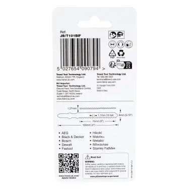 Click Here To Enlarge This Photo Of Trend JB&sol;T101BIF Jigsaw Blades 100mm x 1&period;7mm Bi-Metal Laminate &lpar;5 Pack&rpar;