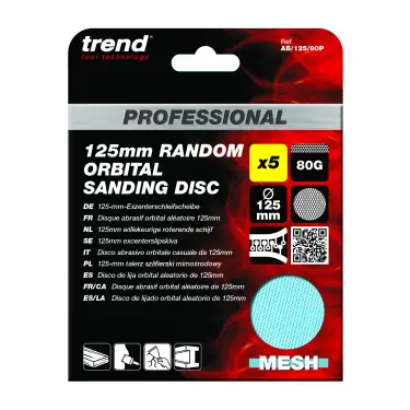 Click Here To Enlarge This Photo Of Trend AB&sol;125&sol;80P 125mm 80G Pro Mesh Random Orbital Sanding Disc &lpar;5 Pack&rpar;