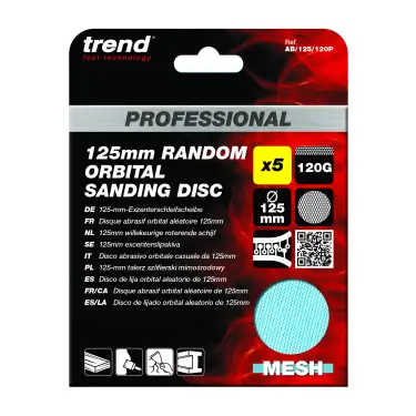 Click Here To Enlarge This Photo Of Trend AB&sol;125&sol;120P 125mm 120G Pro Mesh Random Orbital Sanding Disc &lpar;5 Pack&rpar;
