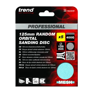 Click Here To Enlarge This Photo Of Trend AB&sol;125&sol;400P 125mm 400G Pro Mesh Random Orbital Sanding Disc &lpar;5 Pack&rpar;