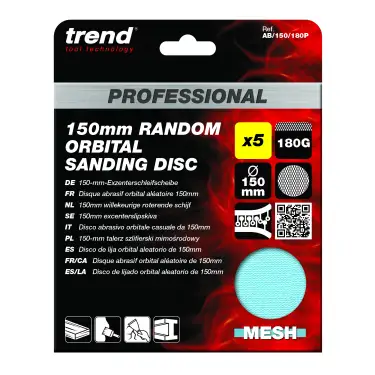 Click Here To Enlarge This Photo Of Trend AB&sol;150&sol;180P 150mm 180G Pro Mesh Random Orbital Sanding Disc &lpar;5 Pack&rpar;