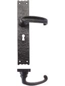 FF511 - Zoo Hardware Foxcote Foundries Traditional Lock Levers on Long Backplate &lpar;265 x 48mm&rpar; Black Antique