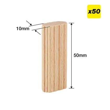 Click Here To Enlarge This Photo Of Trend TEN&sol;10X50&sol;50 10mm x 50mm Beechwood Loose Tenons &lpar;50 pack&rpar;