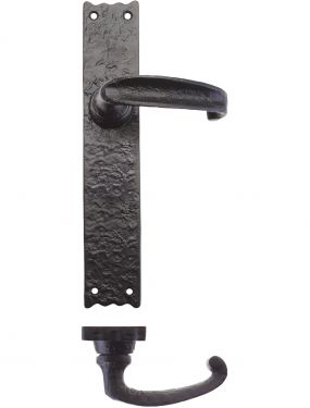 Click Here To Enlarge This Photo Of FF512 - Zoo Hardware Foxcote Foundries Traditional Latch Levers on Long Backplate &lpar;265 x 48mm&rpar; Black Antique